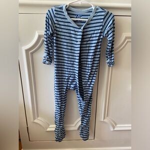 Kickee Pants 12-18 footie pajama blue stripe